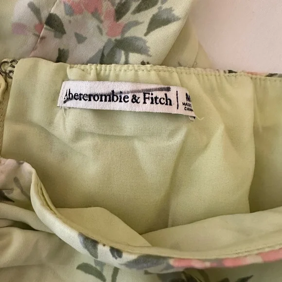 Abercrombie & Fitch Green Floral Halter Tie Neck Ultra Feminine Dress NWOT M - Picture 11 of 16